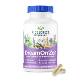 Ridgecrest Herbals DreamOn Zen, suplemento de apoyo para dormir, sin melatonina, magnesio, 5-HTP, lavanda, manzanilla, valeriana, bálsamo de limón par