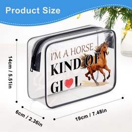 Horses Gift Horse Lover Gift Clear Cosmetic Makeup Bag Horse Trainer Gift PVC Toiletry Bag Birthday Christmas Graduation Gift for Girls Friend Sister Daughter Inspirational Gift