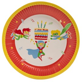 Cogir Pro Tablecloth - Ref 79160i - 10 Round Paper Plates - 23cm - Superheroes