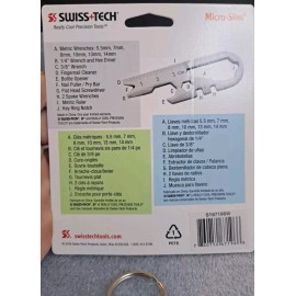 Swiss+Tech Swiss Tech Multitool Micro-Slim Keychain Bottle Opener Pry Bar Screwdriver More
