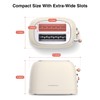 CROWNFUL 2-Slice Toaster, Extra Wide Slots Toaster, Retro Stainless Steel