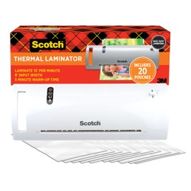 Scotch TL902VP Thermal Laminator, 1 Laminating Machine, White, Laminate Recipe Cards, Photos and Documents, For Home, Office or School Supplies, 9 in.
