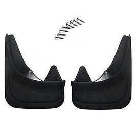 2 Universal Fit Black Front or Rear Car Mudflaps Complete With Mounting Screws - Moulded, Contoured, Easy Fit Mud Flaps/Guards