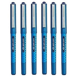 Uni Ball Eye Designer Blue Rollerball Pen Fine 0.7mm Nib Tip 0.5mm Line Width Designer Series Quick Drying Pigment Ink UB-157D (Pack Of 6)