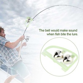 Tbest Fishing Rod Bells Fishing Rod Tip Clip LED Light Bait Alarms Bells, 20pcs Noctilucent Alarm Dual Alert Bells Sea Saltwater Fishing Clip on Bait AlarmTackle Accessory