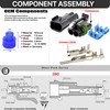 5-Pack (2-PIN) 30Amp Metri-Pack Waterproof Connector Terminals and Seals 12-10awg