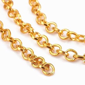 3 Metre Link Chain Link Chain Metal Chain Oval 5 mm Colour Gold Jewellery Chain Sold by the Metre for Jewellery Making Necklaces Bracelet DIY Crafts