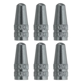 sourcing map 6pcs Bike Valve Caps Anodized Aluminum Road Bicycle Air Tire Valve Caps Dust Caps for MTB Road Racing Bicycle, Grey