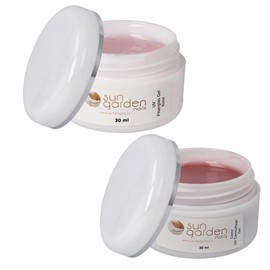 Sun Garden Nails UV Aufbaugel Fiberglas Gel rose-klar 30ml und UV Cover Gel 30ml
