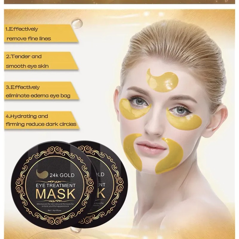 Mascarilla De Ojos 24k Con Colágeno X60 Parches