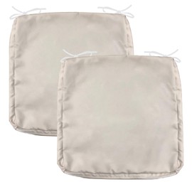 FLYMEI Patio Cushion Covers 18x18x2 Waterproof Outdoor Cushion Cover Replacement 2Packs Outdoor Seat Cushion Slipcover for Rattan Chair Sofa, Beige