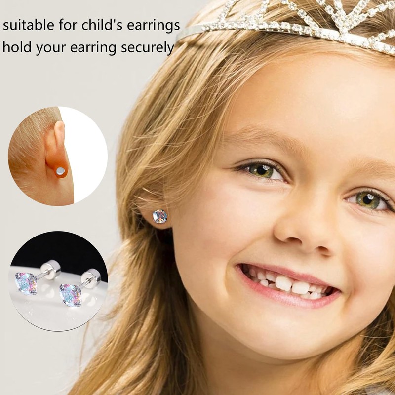 AOEDEJ Stainless Steel Earring Backs Silver Flat Backs for Earrings