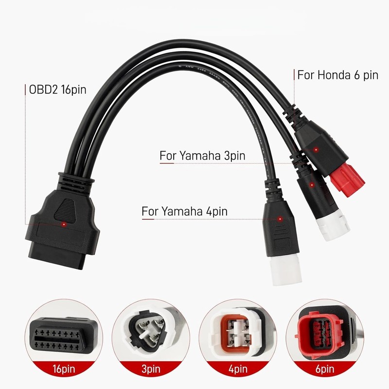 3 Pin 4 Pin 6 Pin Diagnostic Connector Cable OBD2