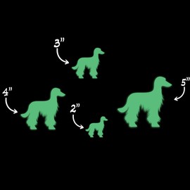 Afghan Hound Dog Silhouette Glow in The Dark Sticker Decal for Phone Tablet Laptop Car Truck Window | 4" Sticker | Green