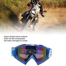 EVGATSAUTO Gafas de Bicicleta de Montaña, Gafas de Motocross de Antiviento Plegables para PC para Hombres Skate Antideslizante (Anteojos de Color de Montura Azul)