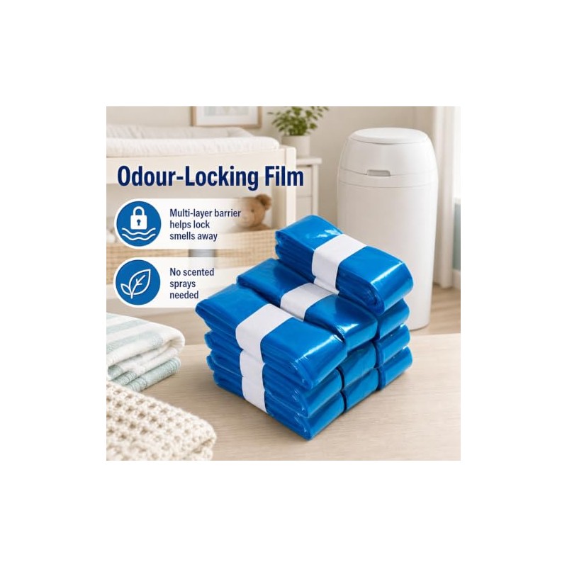 8 Pack Nappy Bin Refills layer Anti-Odor Compatible with Most
