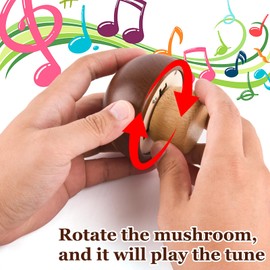 UNIQLED Castle in The Sky Music Box, Wooden Mushroom Musical Box Cute Unique Gifts for Her Him Mom Wife Daughter Son Birthday Gifts (Castle in The Sky)