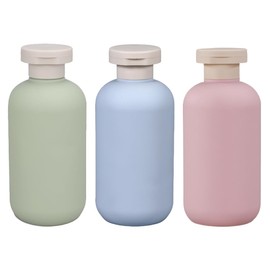 Squeeze bottles, travel bottles, shampoo bottles for filling, HDPE leak-proof travel container for shampoo, travel shampoo container for shampoo, creams, lotion, toiletries (D 3 pieces, 200 ml)