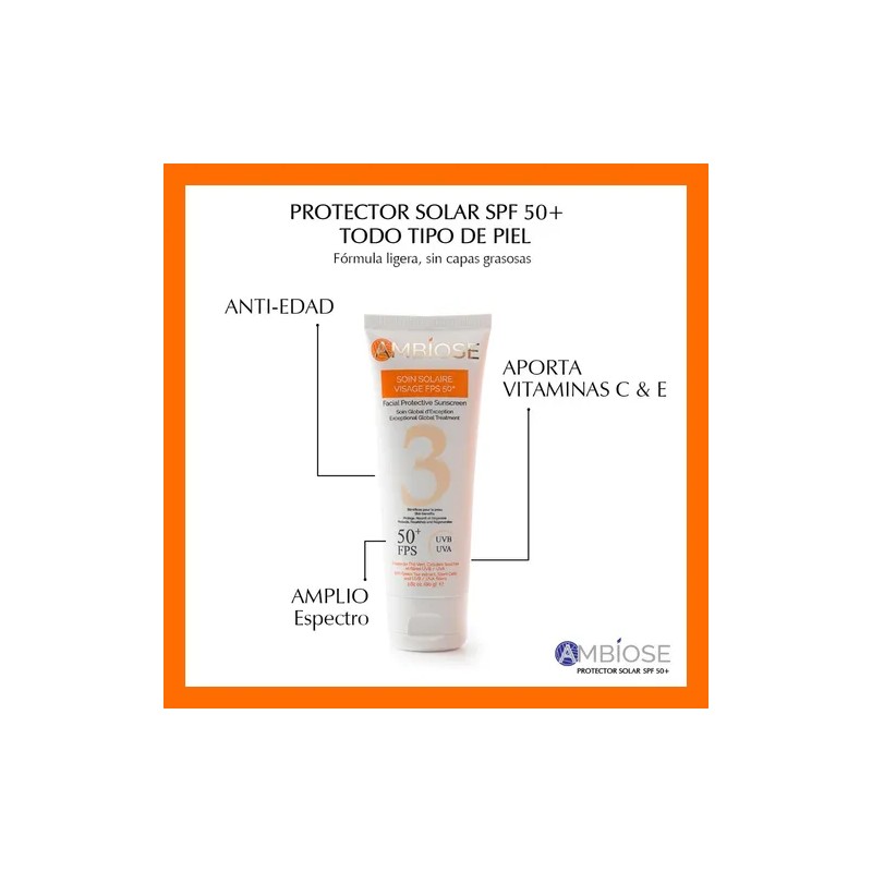 Protector Solar Fps 50+ Efecto Mate Resistente Al Agua