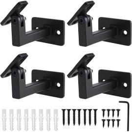 RealPlus Swivel Handrail Brackets Heavy Duty Adjustable Square Hand Rail Bracket - Pack of 4