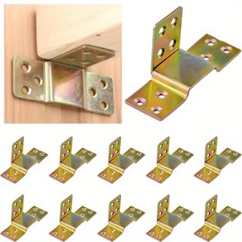 pekifaves Pack of 10 Centre Support Bed Connectors Bed Fittings, Durable Corner Brackets for Iron Bed Frame, Wooden Frame, Angle Connector, 90 Degree Corner Connector, Corner Brackets for Bed Frame
