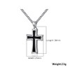 Reve Stainless Steel Black & Silver Cross Pendant Necklace for