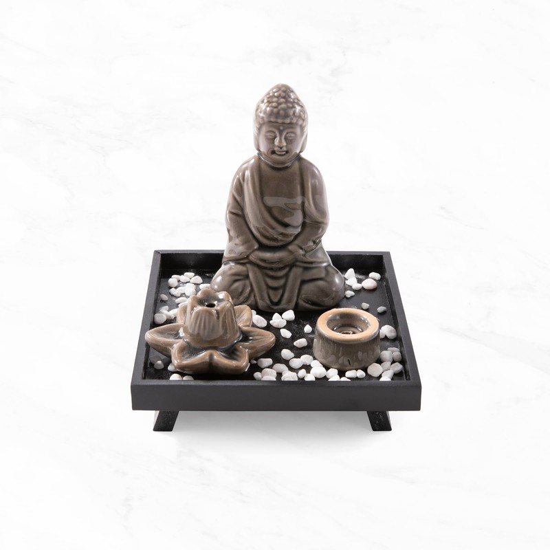 Myga Buddha Incense Burner - Ceramic Incense Holder for Sticks