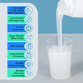 BBDINO Silicone Mold Making Kit, 2.42lb Super Elastic Liquid Silicone for Mold Making, 3h Fast Cure Platinum Molds Making Silicon Rubber for Casting Resin/Silicon/Candle/Soap Molds