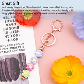 SUDIKUB Beadable Keychains Bulk 8pcs Blank Keychain Making Kit Keychains Accessories For Women Man Cute Blank Keychain Bar