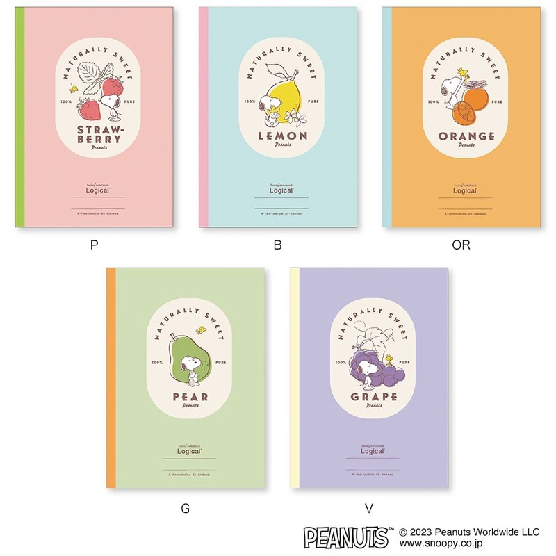 Nakabayashi 5PNCB515A-5P Swing Logical Notebook Semi B5 Snoopy Fruit