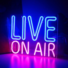 LookLight Live On Air Neon Sign,Neon Light Sign,Light Up Neon Signs for Wall Decor,Led Signs for Live On Air,Bedroom Decor,Neon Sign USB Connectivity For Broadcasting Room Wall Decor Bar Club Decor