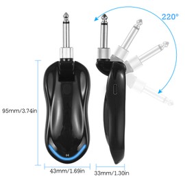 Wireless Guitar Wireless System Guitar Transmitter with Receiver Support OTG Recording 30-50m Transmission Range for Electric Guitar Bass