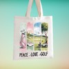 TSOTMO Golf Gift Golfing Shopping Bag Peace Love Golf Canvas