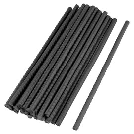 SHEUTSAN 30PCS 12 Inch Rebar Stakes, Black Round Rebar Ground Stakes Anchor for Concrete Forming, Gardening, Camping Tent