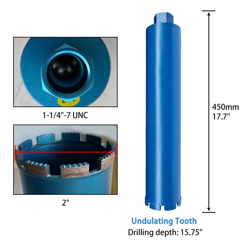 LCubro 2" Wet Core Drill Bits for Cured Concrete with