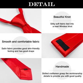 AHLPO Elegant Tie for Men Satin 8 cm, Men's Ties, Classic Tie for Wedding, Office, Party and Festive Events - Plain in Various Colours Tie, purple