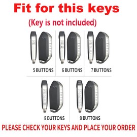 TECART Metal Smart Key Fob Cover Fit for 2023 -2024 Kia Telluride 5/6/7/8/9 Buttons Remote Key Case Holder Accessories Brown