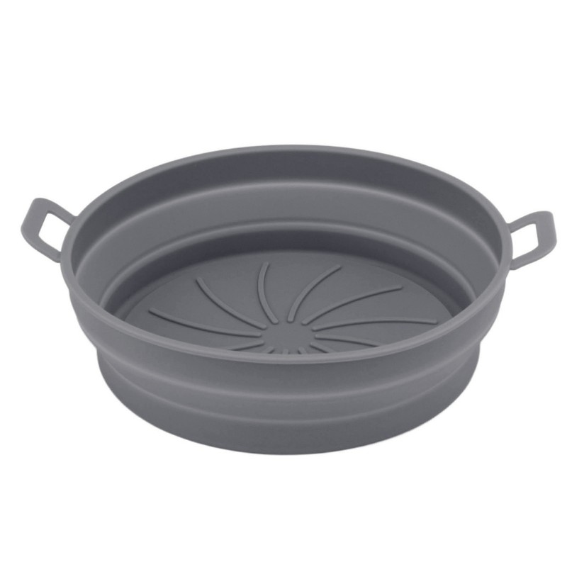 2 Pcs Silicone Air Cooker Pot With Handle Round Fryer