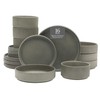 Gibson Elite Deerfield 16-Piece Stoneware Dinnerware Set – Soft Grey