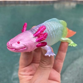 Safari Ltd. Rainbow Axolotl - Vibrant 7" Amphibian Figurine - Educational Toy for Boys, Girls, and Kids Ages 3+