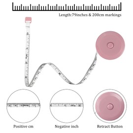 Fuyamp Tape Measure 3pcs 200cm / 79inch Sewing Measuring Tape Retractable Tailor Tape Measure for Measure Length, Chest, Waist