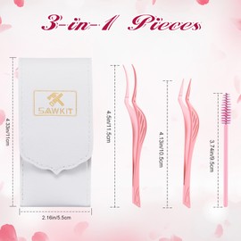 Lash tweezers 3-pcs Lash Applicator Tool Set with Eyelash Extension Tweezers, Brush – Professional Eye Lash Applicator Tools for DIY Eyelash Extensions, Cluster Lashes