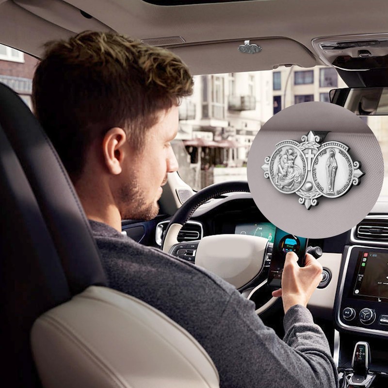 Anwlki St Christopher Medal for Car Saint Christopher Our Lady