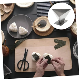Alipis Efficient Rice Pudding Shaper Stainless Steel Triangle Mold Simplify Making Random Pattern 13x13x8.5cm