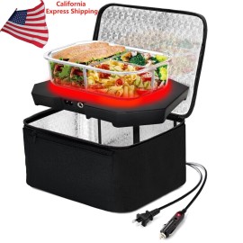 JAPUSOON 3 in1 110V/12V/24V Portable Mini Oven Heated Lunch Box for Car Truck office US