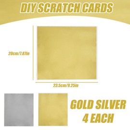 8 Square Scratch Card Stickers, Creative Scratch Cards, DIY Card Accessories, Scratch Coated Stickers