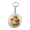 Promotech Hatching Chick Handmade Laser Engraved Single Piece Wooden Keyring,