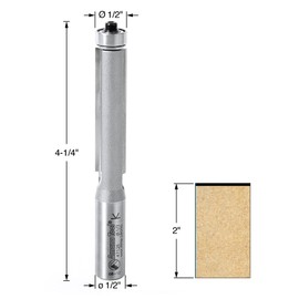 Amana Tool - 47126 Carbide Tipped Flush Trim 1/2 Dia x 2" x 1/2 Shank with Double Ball