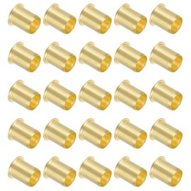 PATIKIL Brass Compression Insert, 25 Pcs 15mm OD x 12mm ID Tube Insert Tube Support Compression Fitting Assortment Kit for Water Oil Air Pipe