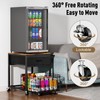 Housolution Mobile Mini Fridge Stand with Storage, Height-Adjustable Mini Beverage